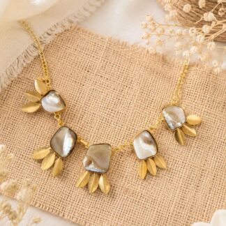 Brass-Plated Handcrafted Necklace – Gold