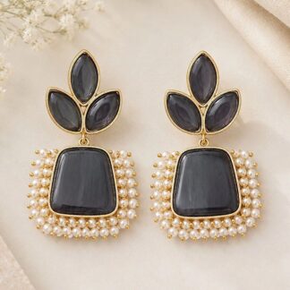 Geometric Drop Earrings – Grey