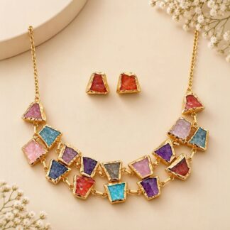 Brass-Plated Handcrafted Necklace