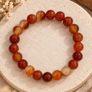 Brass Carnelian Handcrafted Bracelet – Orange