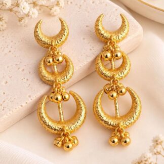 Crescent Shaped Drop Earrings – Gold